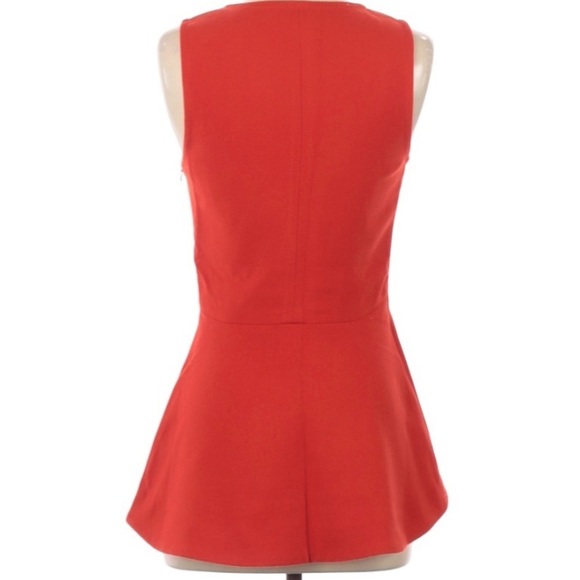 Anthropologie Leifsdottir‎ Hara Peplum Top Red/Orange Sleeveless Size 0 - Picture 3 of 7